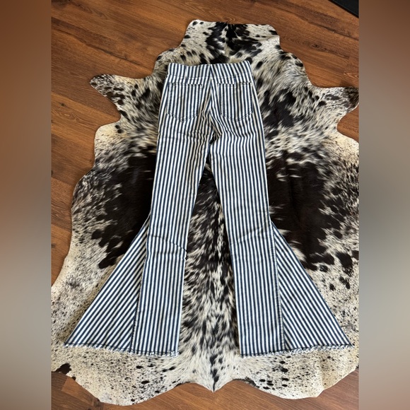 Striped Bell Bottom Jeans - Picture 3 of 5